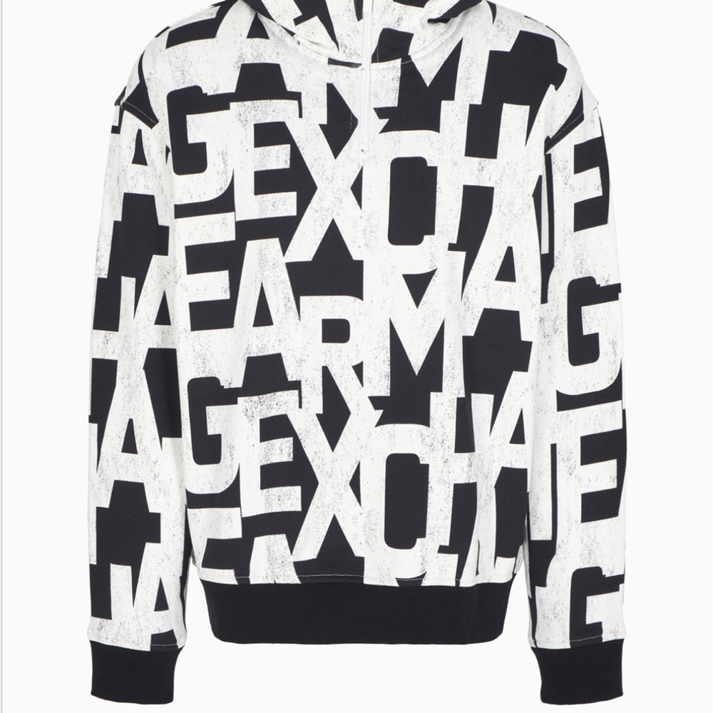 A/X Armani Exchange Monochrome Graphic Hoodie
